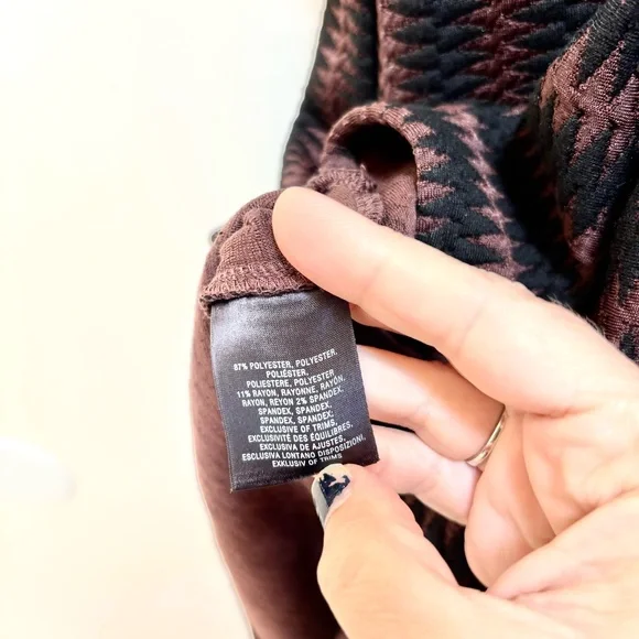 Anthropologie Maeve Meridian Brown Black Midi Dress Size Small Office Bodycon - Picture 10 of 11